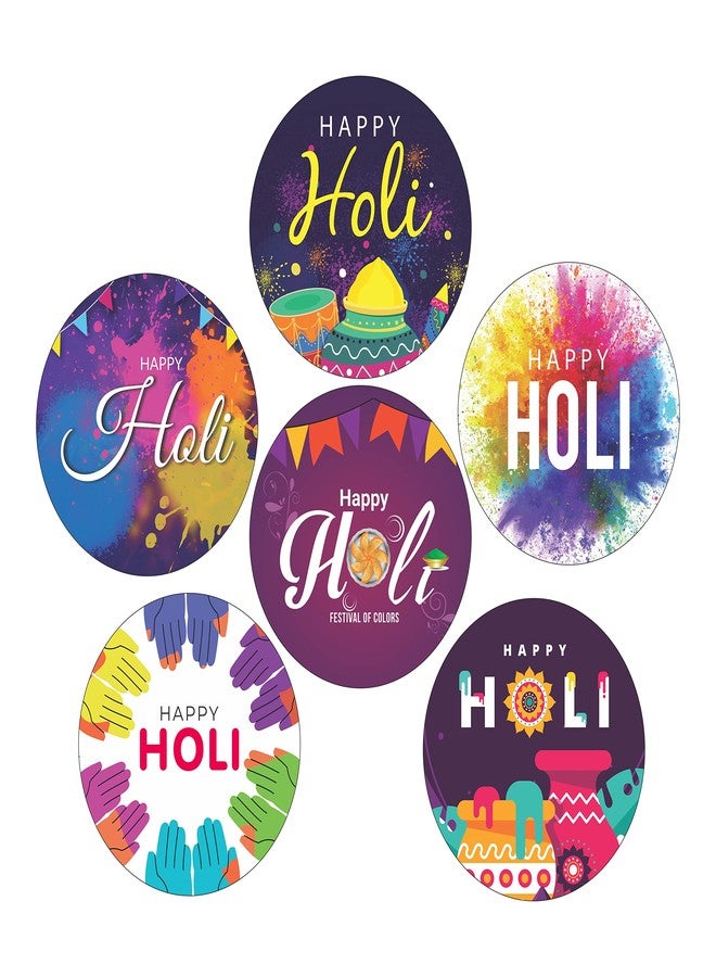 Goelite Happy Holi Stickers for Gifts Packaging and Journal, Decorations Set of 95 Stickers Self-Adhesive and High Glossy Stickers (Design 2) - Image 1